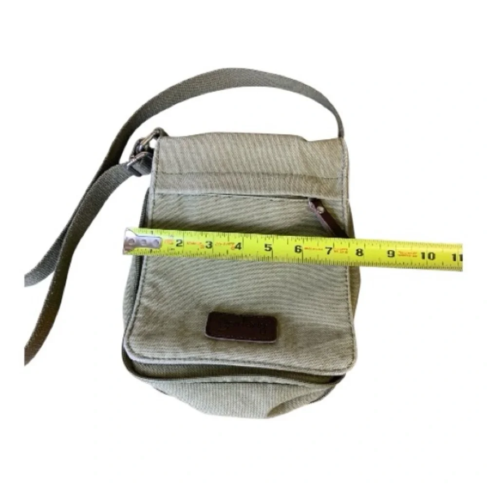 Berchirly Unisex Canvas Faux Leather Crossbody Bag Olive Army Green Shoulder Bag